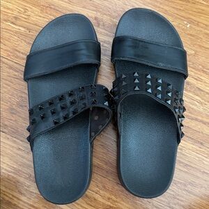 Juicy Couture Black Studded Slide Sandals